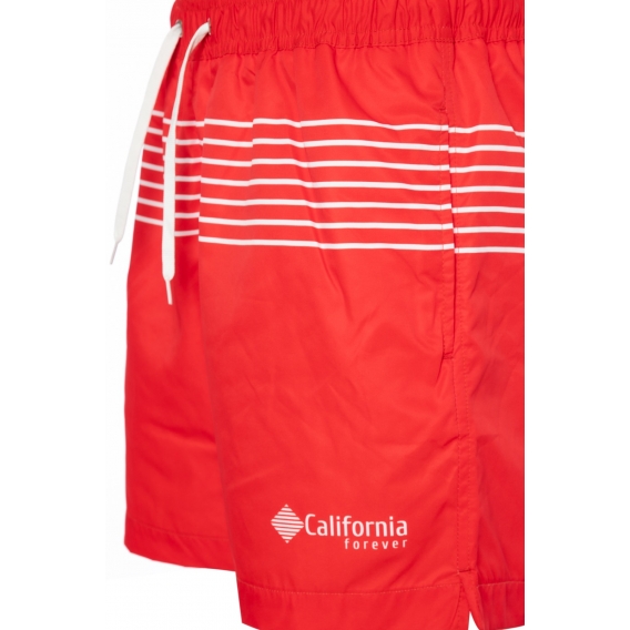 California Forever Kırmızı Çizgili Erkek Deniz Şortu  SH94011-1004